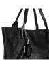 GEANȚĂ DIN PIELE shopper bag Genuine Leather negru 555